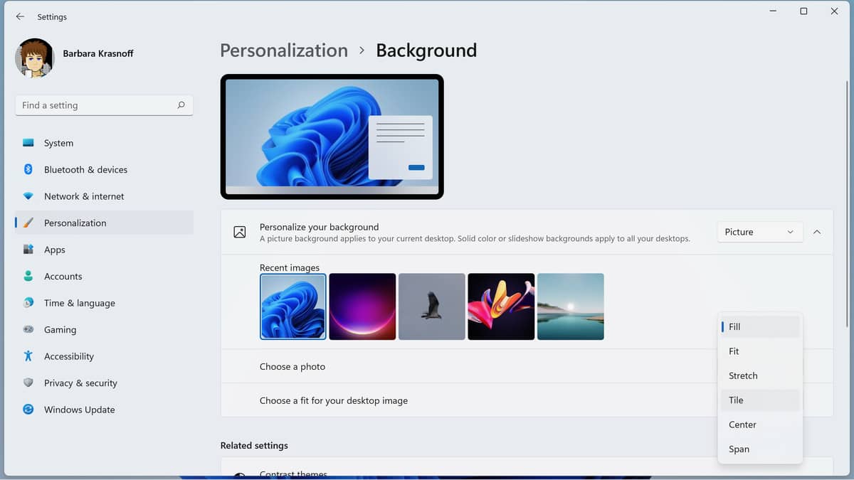 You can personalize your background in a variety of ways.
