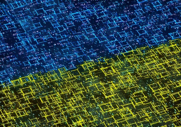 data in the colors of ukrainian flag